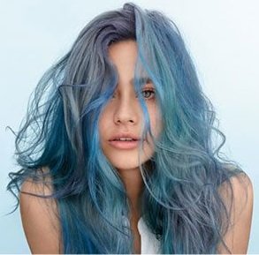 blue hair, Wella hair colours, Broughty Ferry hair salon